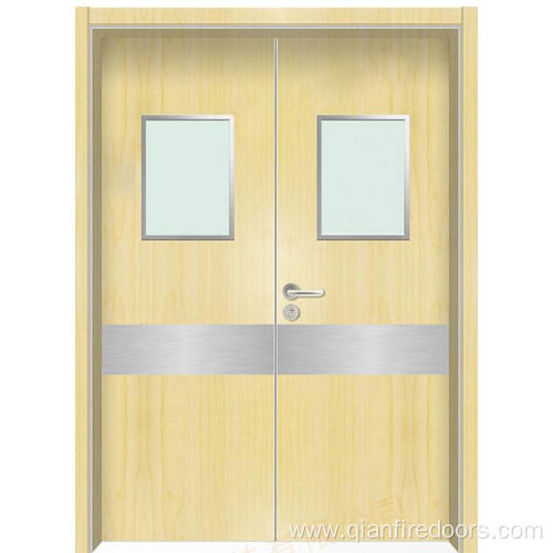 Hospital solid composite interior internal double door wood
